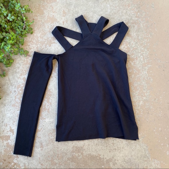 Bailey 44 Tops - Bailey 44 Black One Sleeve Cutout Asymmetrical Top